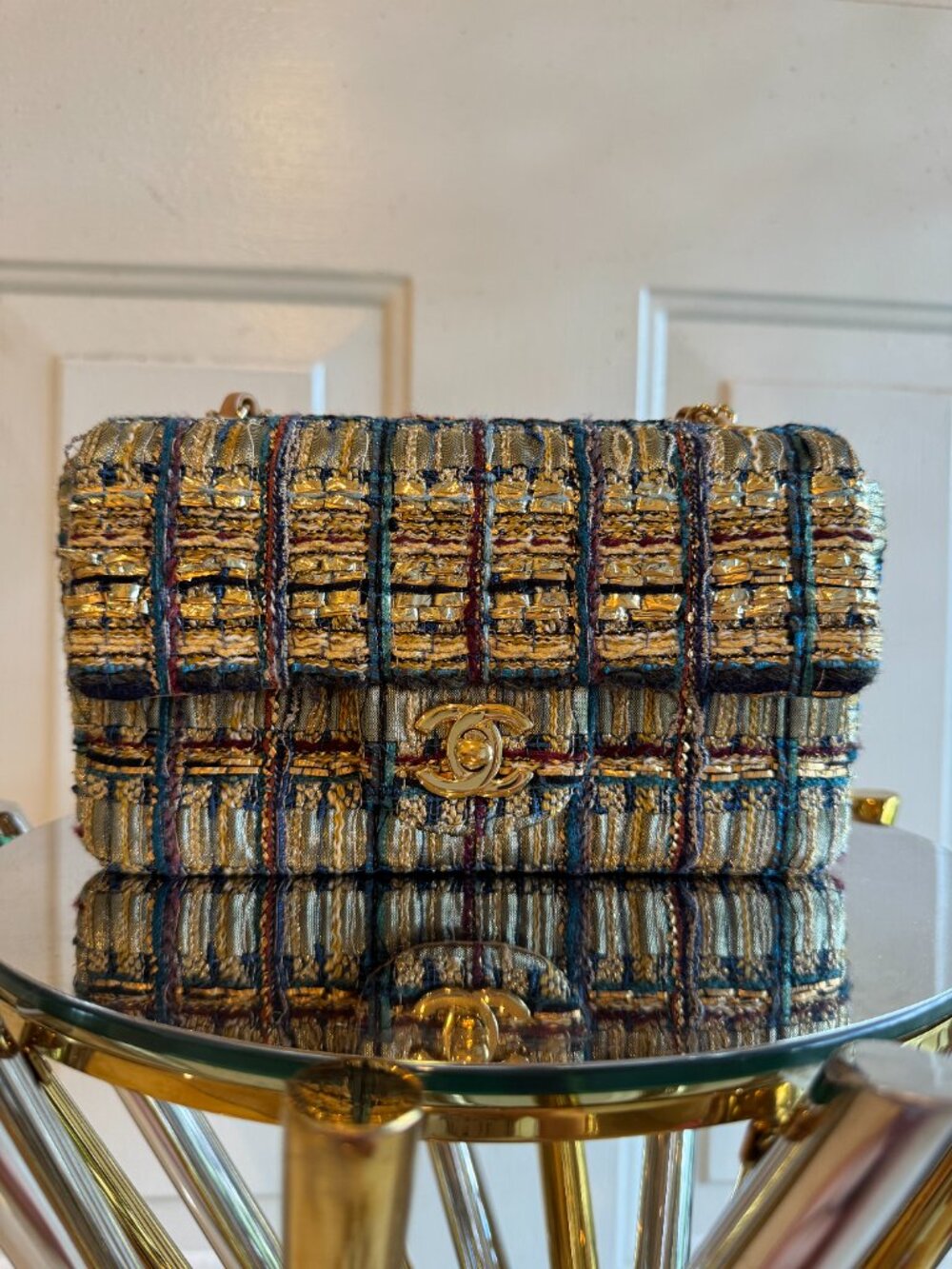 Chanel Tweed Quilted Mini Rectangular Flap - Egypt Collection